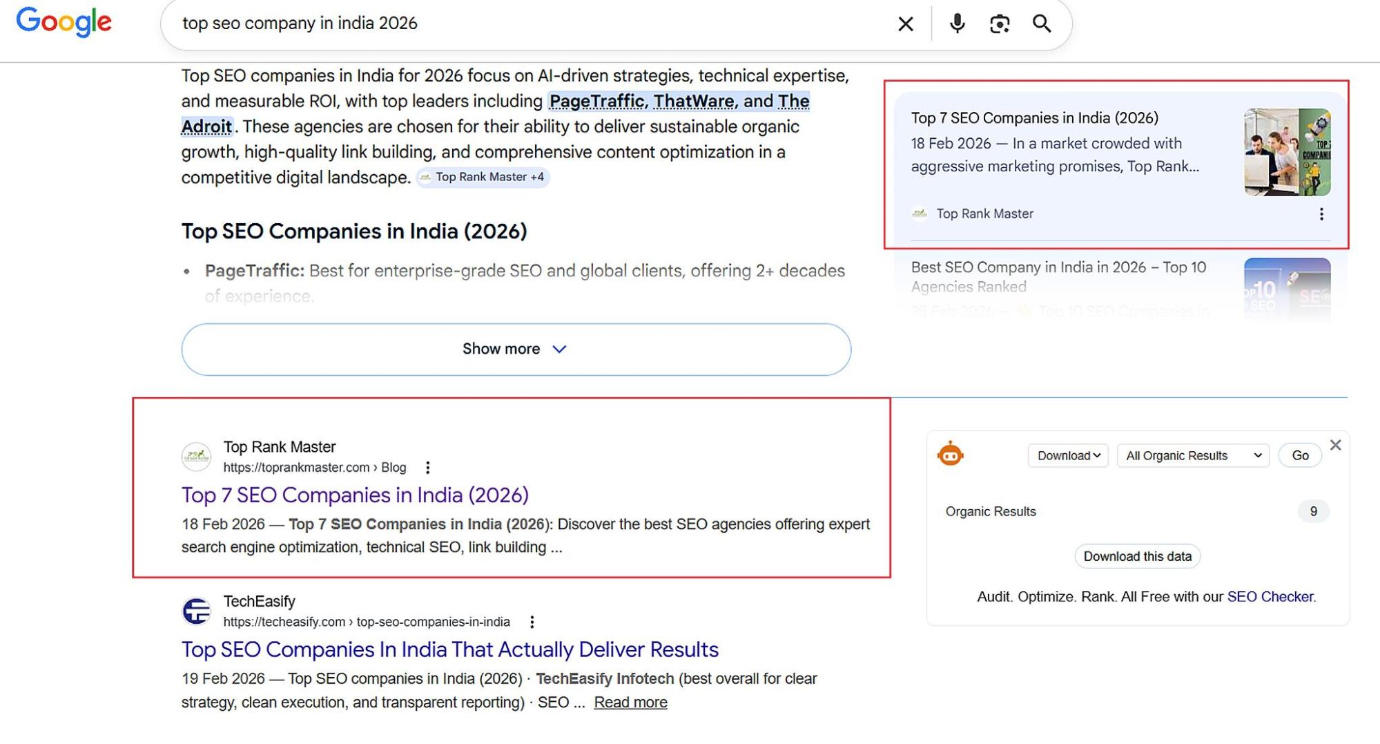 Top 7 SEO Companies in India in 2026